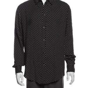 Celine Black and White Polka Dot Shirt